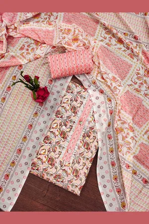 Ishin Floral Printed Pure Cotton Unstitched Dress Material