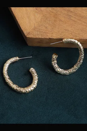 Elle Gold-Plated Circular Shaped Half Hoop Earrings