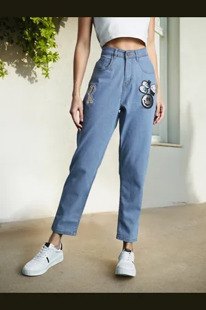 DressBerry Women Back to School Applique Boyfriend Fit Stretchable Jeans