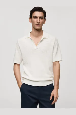 MANGO Knitted Polo Collar T-shirt