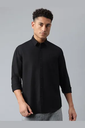 Richlook Men Comfort Spread Collar Solid Cotton Casual Shirt
