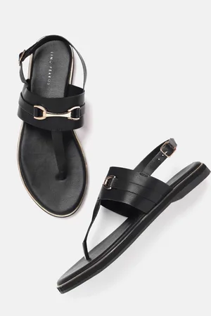 Lino Perros Metallic Detail T-Strap Flats