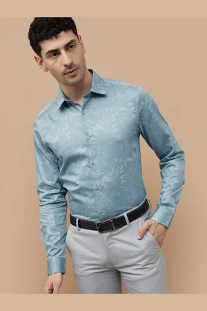 Lifestyle Men Spread Collar Floral Printed Cotton Casual Shirt