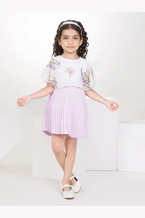 Peppermint Kids-Girls Floral Printed A-Line Above Knee Dress