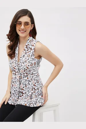 kibo Women Floral Printed V-Neck Top