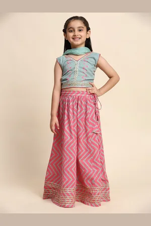 Maaesa Girls Printed Ready to Wear Lehenga & Blouse With Dupatta