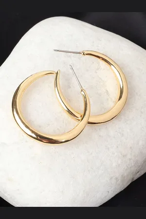 Elle Gold Plated Half Hoop Earrings
