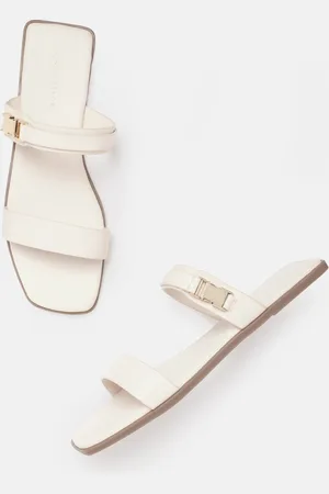 Lino Perros Women Open Toe Flats with Buckle Detail