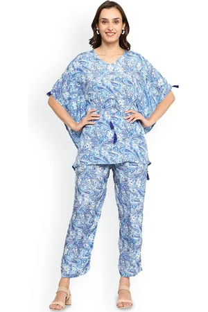 Yash Gallery Paisley Printed Kaftan Top With Trousers
