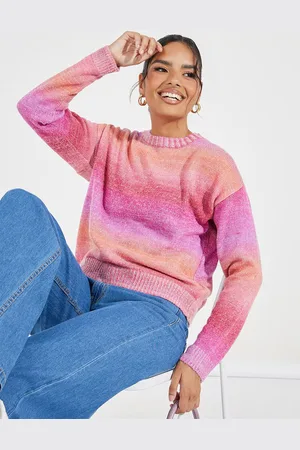 Styli Women Striped Regular Length Boxy Fit Sweater