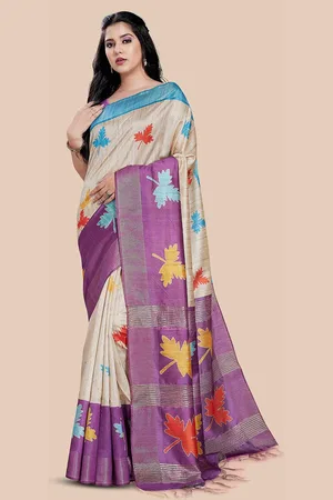 Rani Saahiba Printed Zari Saree With Blouse Piece