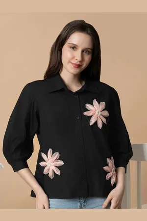 Blanc9 Women Floral Embroidered Shirt