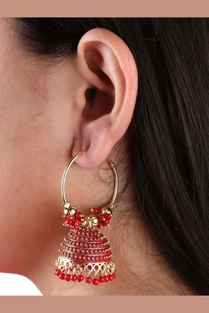 Keviv Gold-Plated Contemporary Jhumkas