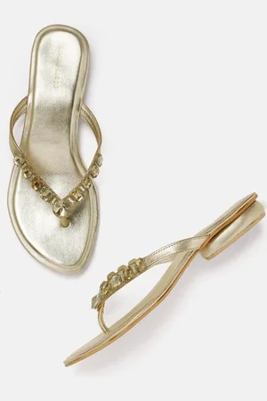 Lino Perros Women Embellished Open Toe Flats