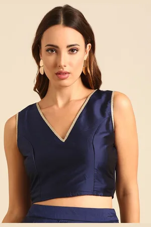 De Moza Women V-Neck Sleeveless Saree Blouse
