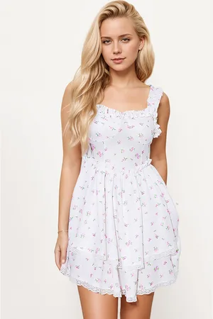 JC Mode Women Floral Printed Corset Mini Dress