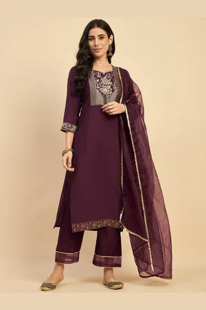Azira Women Embroidered Regular Kurta with Palazzos & With Dupatta