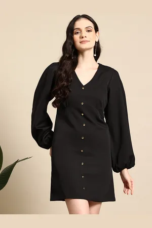 Mast & Harbour Button Detail A-Line Mini Dress