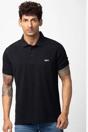 SPYKAR Men Solid Polo Collar Cotton T-shirt