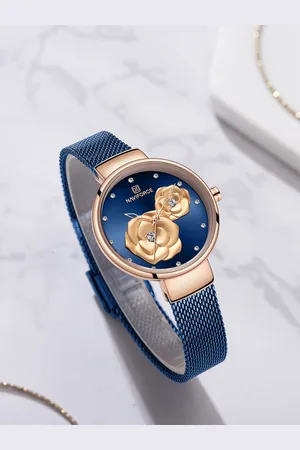Naviforce Women Brass Embellished Dial & Stainless Steel