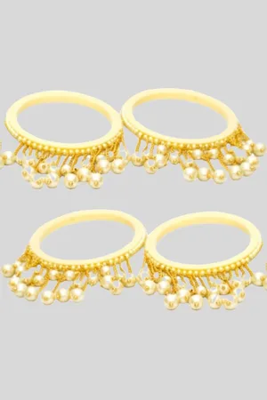 Align Set of 4 Gold Plated Beaded Bangles