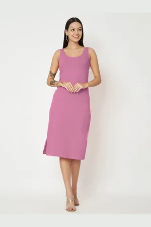 BRINN Round Neck A-Line Midi Dress