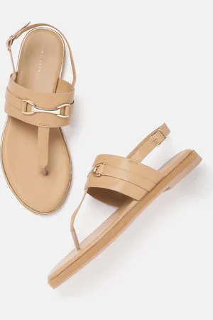 Lino Perros Metallic Detail T-Strap Flats