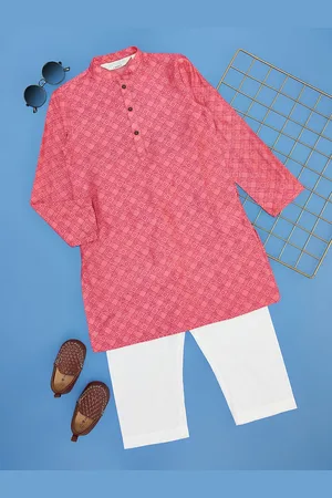 Pantaloons Boys Geometric Printed Regular Straight Kurta with Pyjamas
