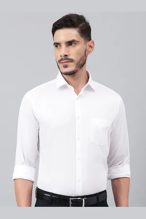 Richlook Men Comfort Spread Collar Solid Cotton Formal Shirt