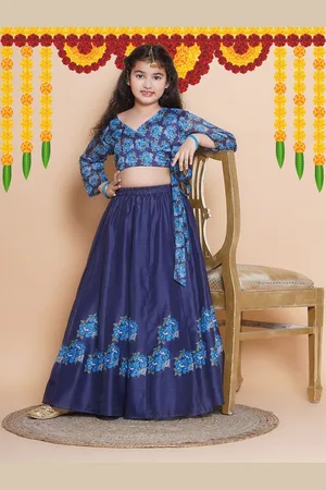 Bhama Girls Printed Ready to Wear Lehenga & Blouse
