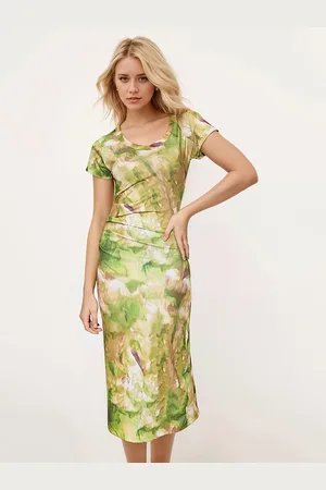 JC Mode Women Tie & Dye Printed Sheath Midi Dress