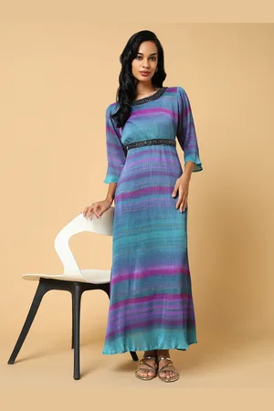 SHOWOFF Women Tie and Dye Dyed Georgette Maxi Dress
