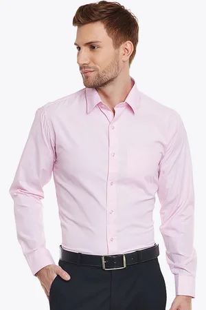 English Navy Men Solid Wrinkle Free Slim Fit Formal Shirt