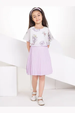Peppermint Girls Floral Printed Flared Sleeve A-Line Dress