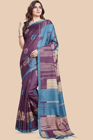 Rani Saahiba Floral Printed Saree With Blouse Piece