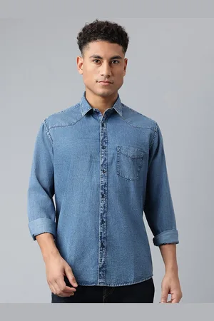 Richlook Men Comfort Spread Collar Solid Cotton Casual Shirt