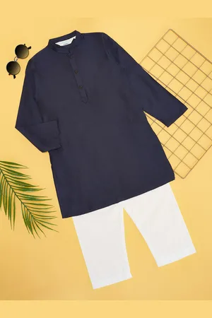 Pantaloons Boys Mandarin Collar Regular Straight Kurta with Pyjamas