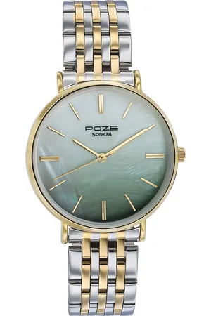 Sonata Women Embellished Dial & Bracelet Style Straps Analogue Watch SP80077BM02WF