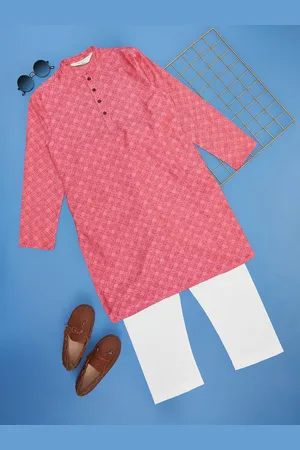 Pantaloons Boys Geometric Printed Regular Straight Kurta with Pyjamas