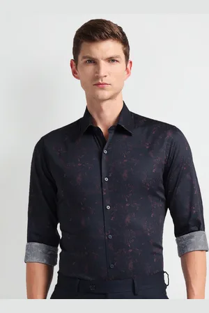 Arrow Slim Fit Floral Printed Long Sleeves Twill Formal Shirt