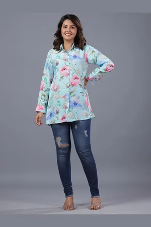 Amchoor Floral Print Shirt Style Top
