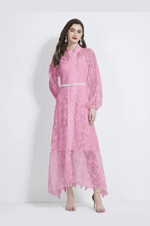 JC Collection Women Self Design Shirt Collar Maxi Dress
