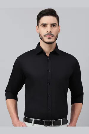 Richlook Men Comfort Spread Collar Solid Cotton Formal Shirt