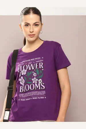 Dillinger Women Typography Printed Pure Cotton Boxy T-shirt