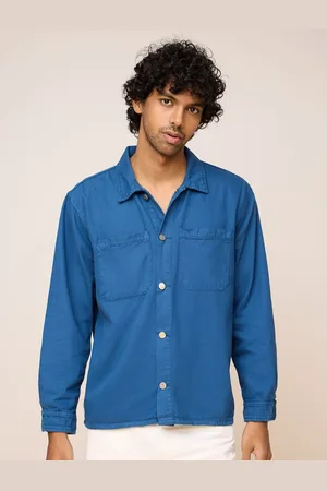FREAKINS Men Spread Collar Solid Cotton Relaxed Fit Casual Shirt