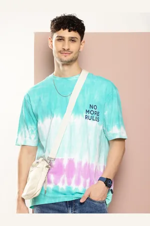 HARVARD Tie and Dye Drop-Shoulder Sleeves Pure Cotton T-shirt