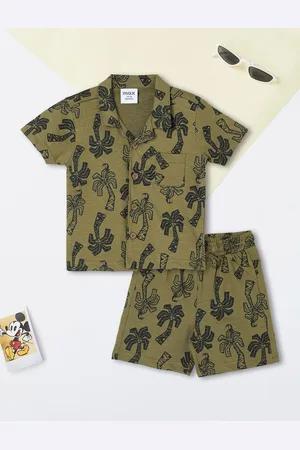 Max Collection Boys Printed Pure Cotton Shirt With Shorts