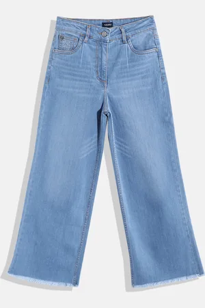 Allen Solly Girls Wide Leg Sequined Stretchable Jeans
