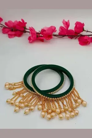 Align Set Of 4 Gold-Plated Beaded Latkan Bangles