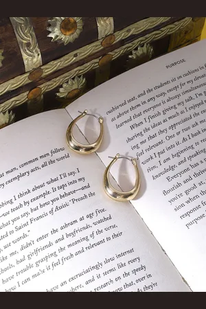 Elle Gold Plated Oval Hoop Earrings